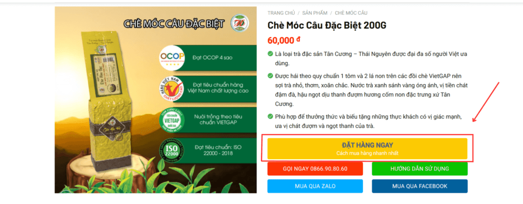 hướng dẫn mua chè hảo đạt online 3